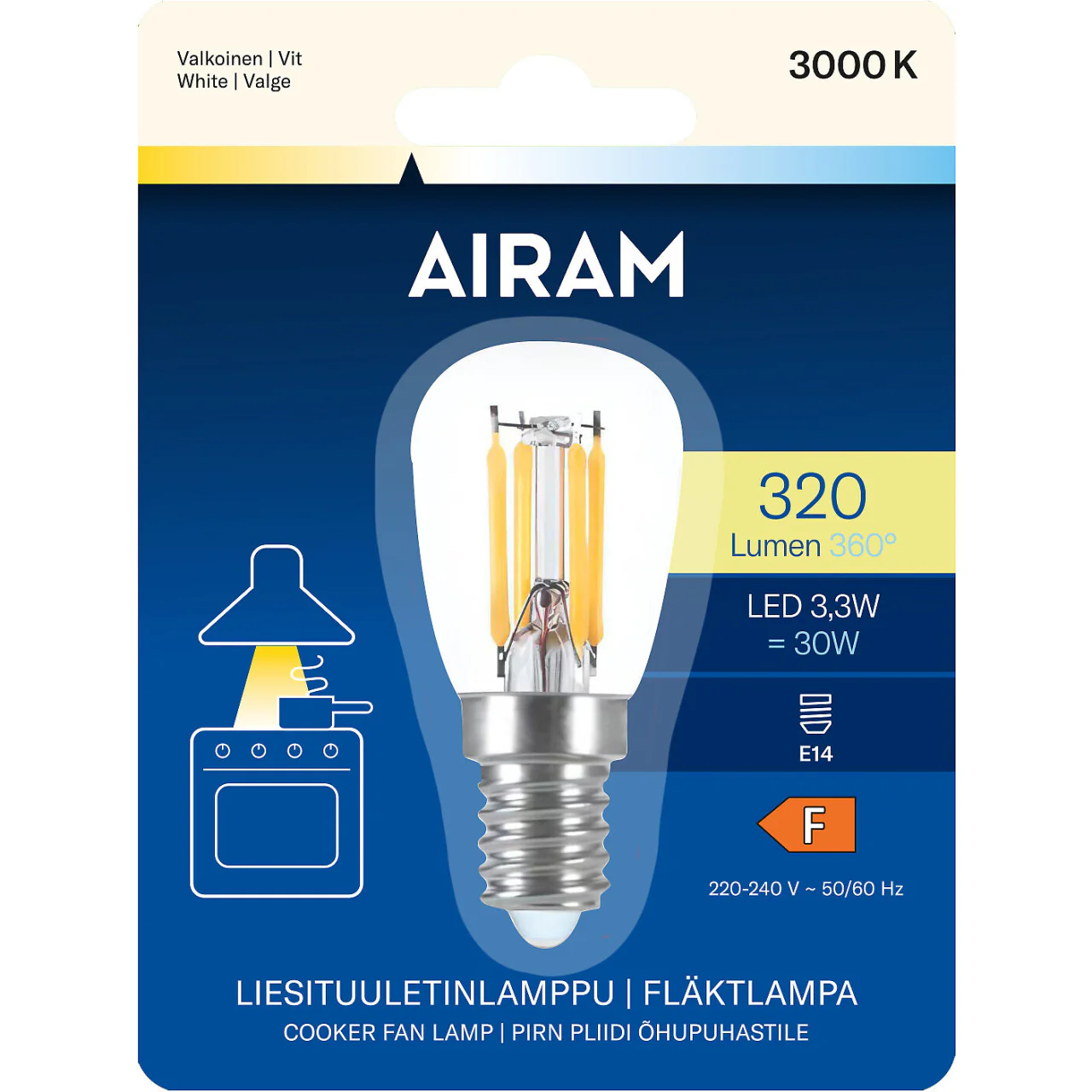 Airam LED T26 830 320lm E14 LIESITUULETIN - Image 2