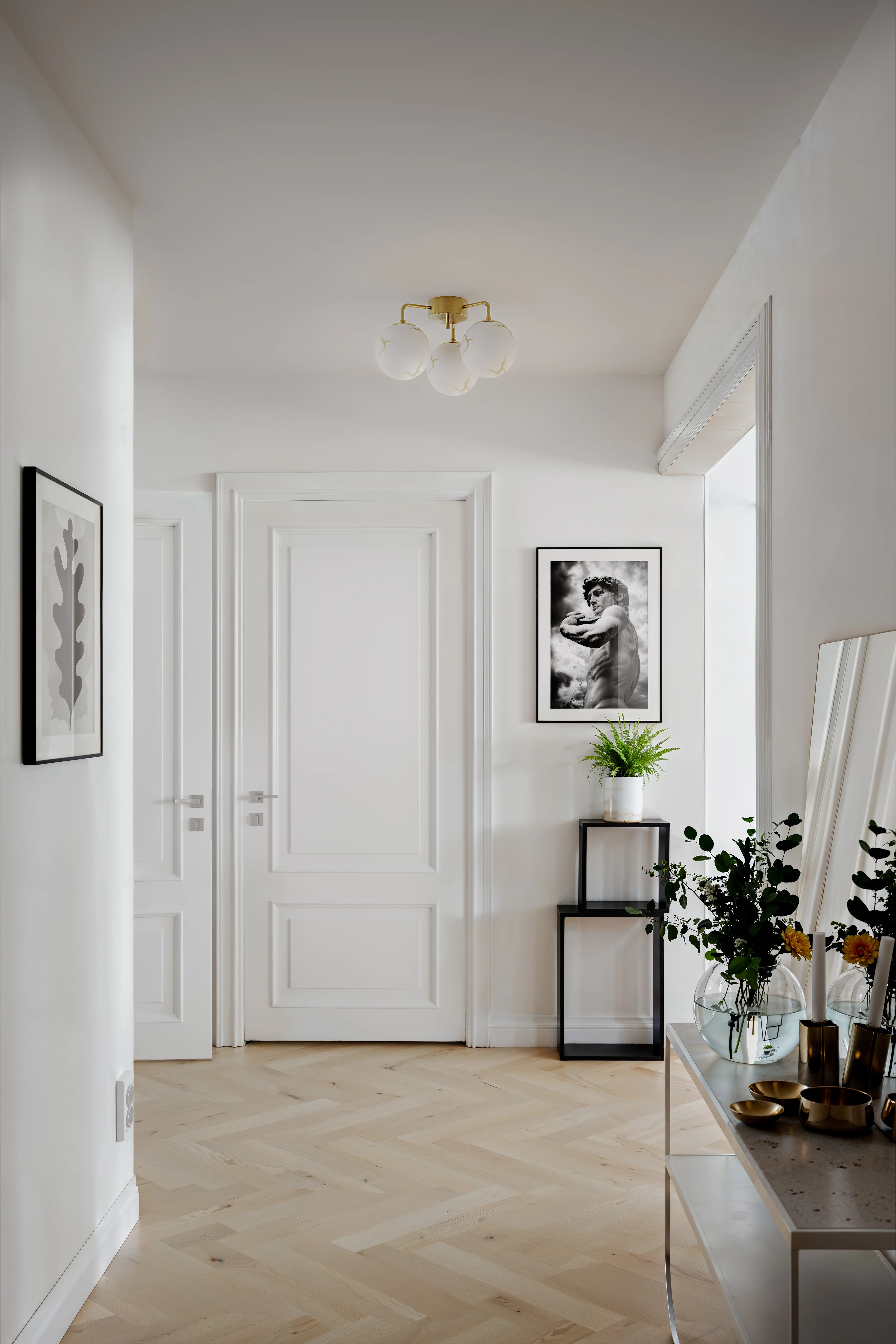 Bellaggio 3-osainen plafondi antiikki messinki / marmori - Image 2