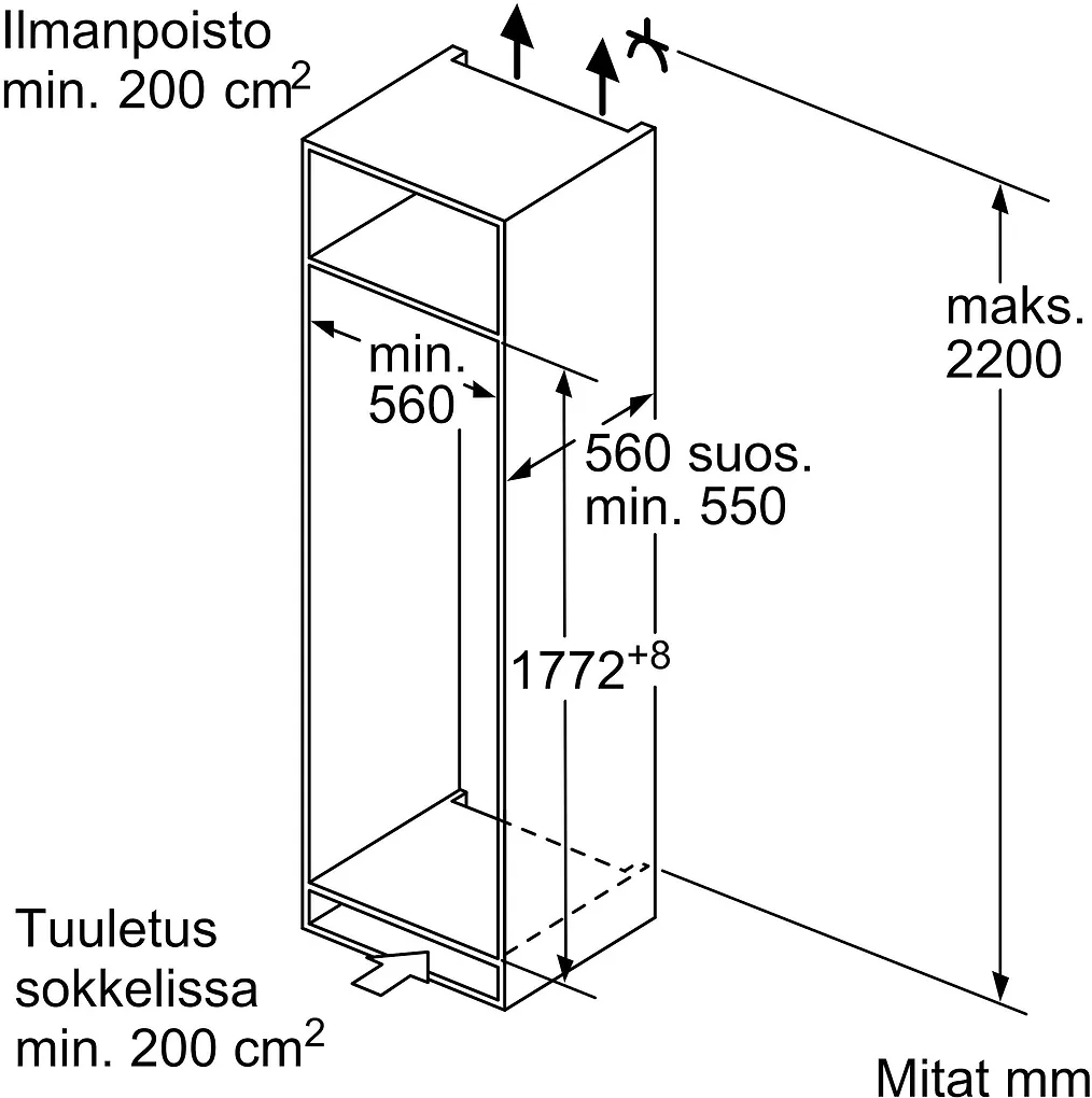 Bosch KIR81VFE0 Serie 4 jääkaappi, integroitava - Image 5