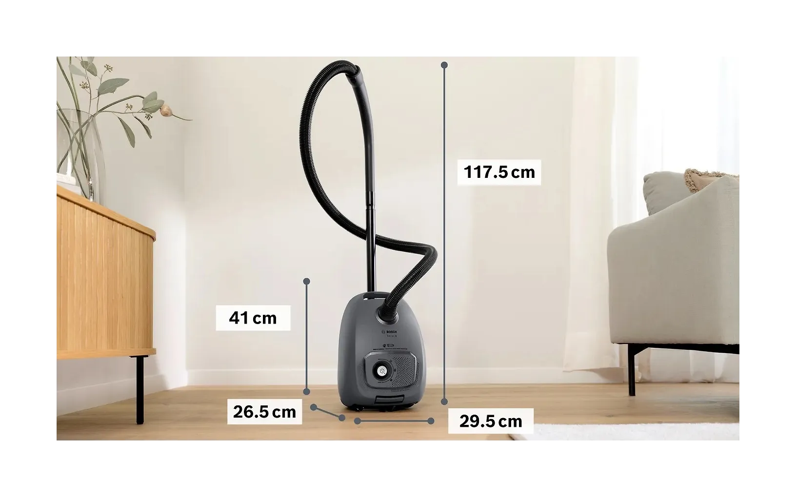 Bosch Serie 4 pölynimuri, BGL41GR3H, harmaa - Image 5