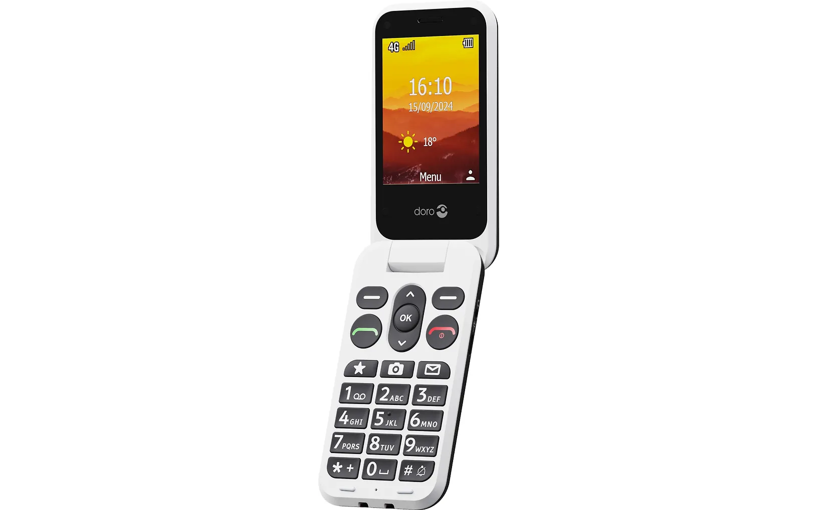 Doro Leva L21 -peruspuhelin, musta / valkoinen - Image 8