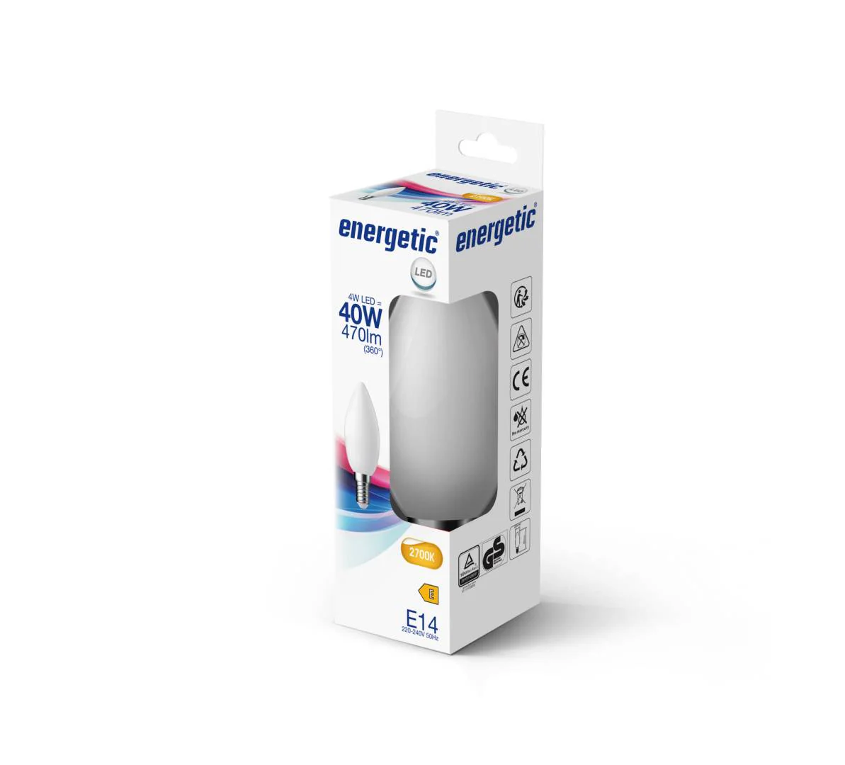 E14 C35 2700K 470lm opaali - Image 2