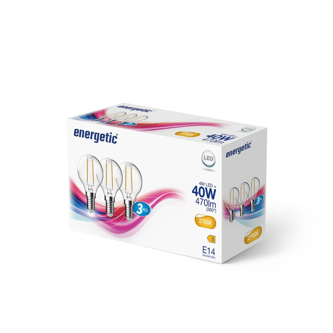 E14 G45 2700K 470lm kirkas 3-pack - Image 2