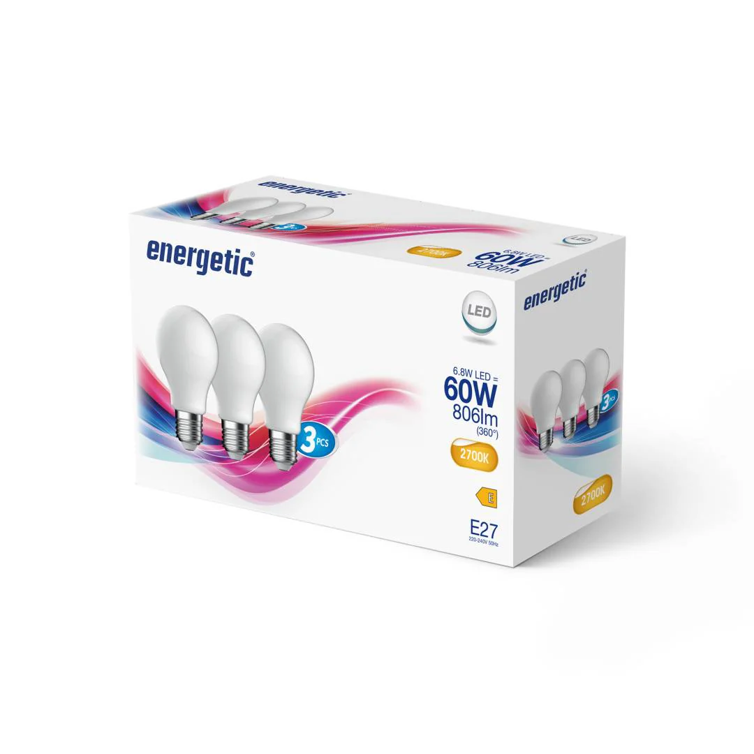 E27 A60 2700K 806lm opaali 3-pack - Image 2