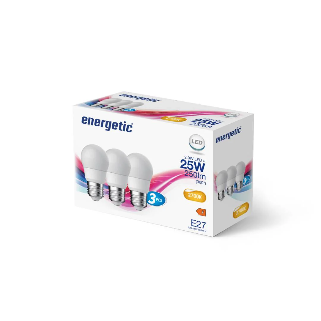 E27 G45 2700K 250lm huurre 3-pack - Image 2