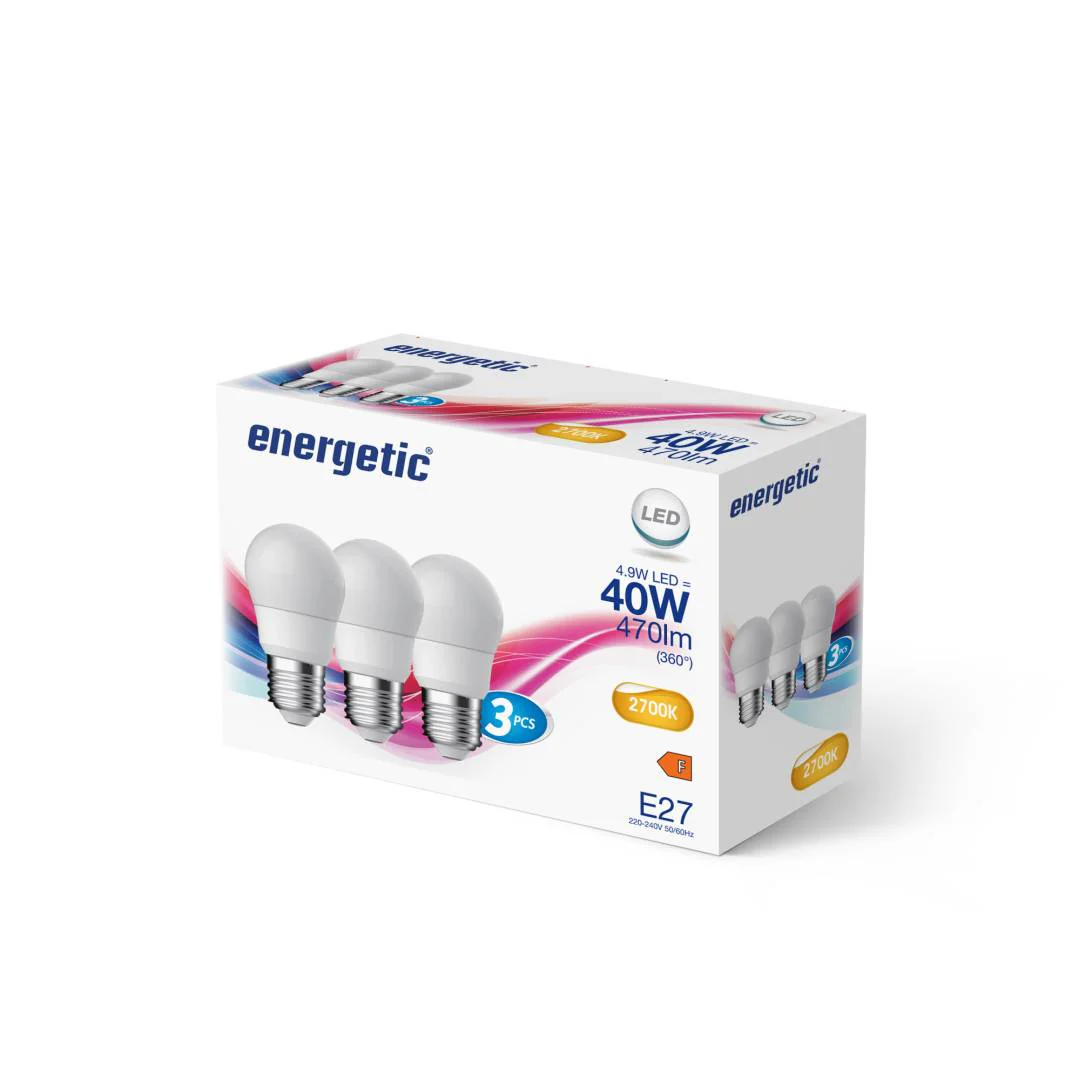 E27 G45 2700K 470lm huurre 3-pack - Image 2