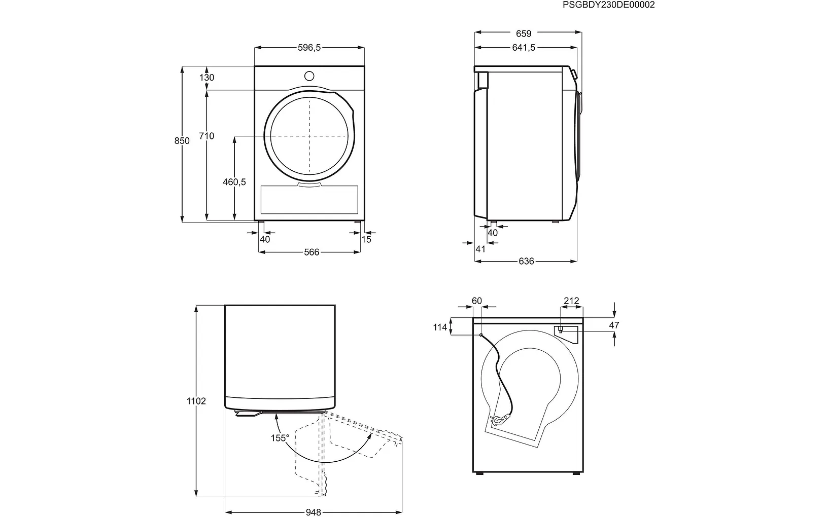 Electrolux 600 GentleCare kuivausrumpu (EDI632E95E) - Image 8
