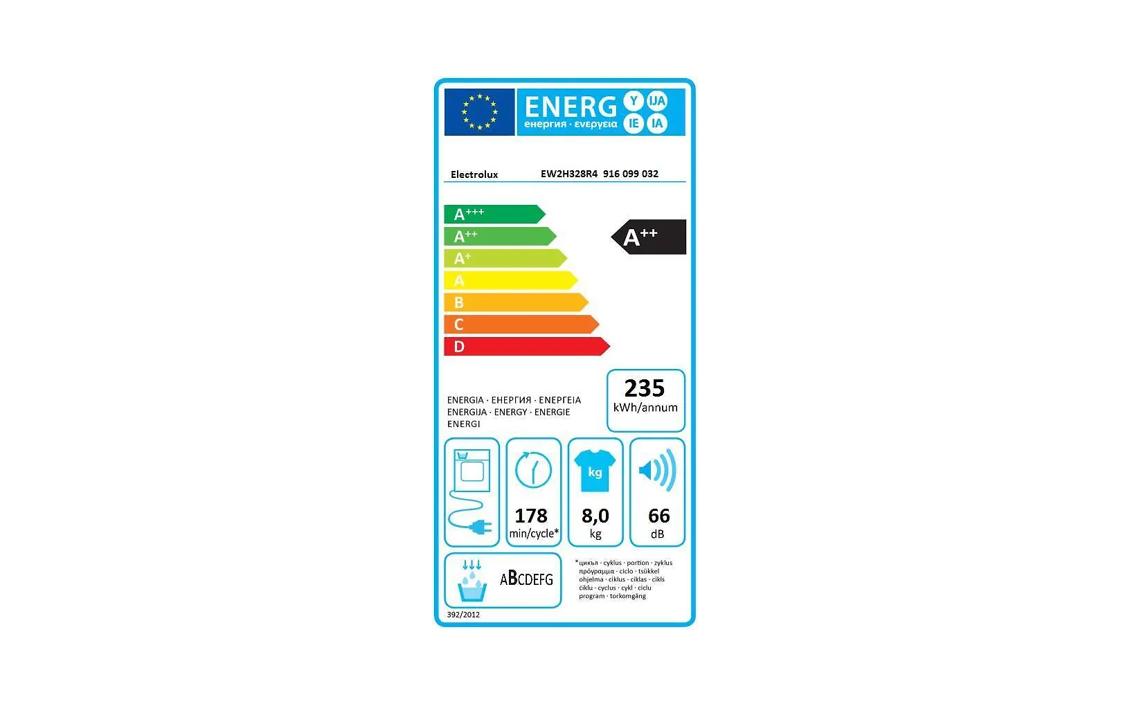 Electrolux EW2H328R4 -kuivausrumpu - Image 9