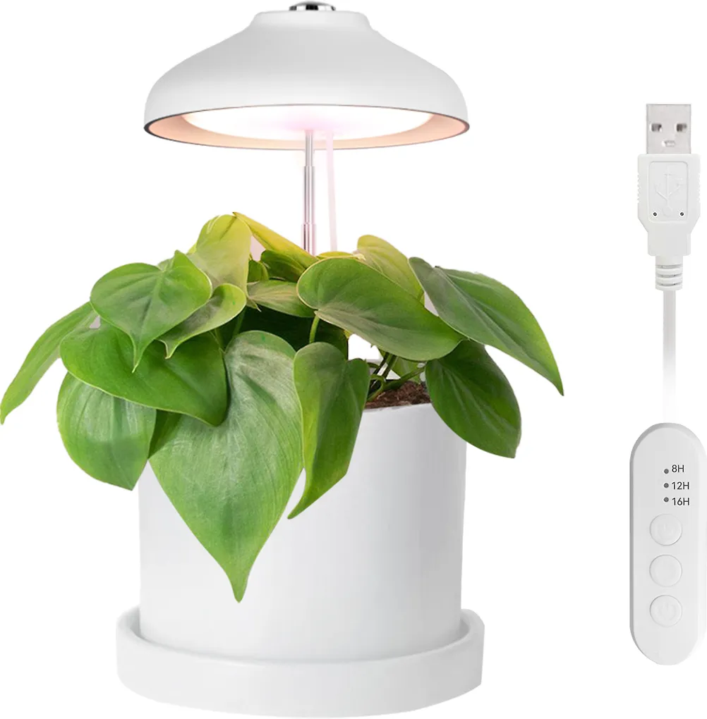 Enne Bijou Grow -kasvivalaisin,USB, 5 W, 240 lm, valkoinen