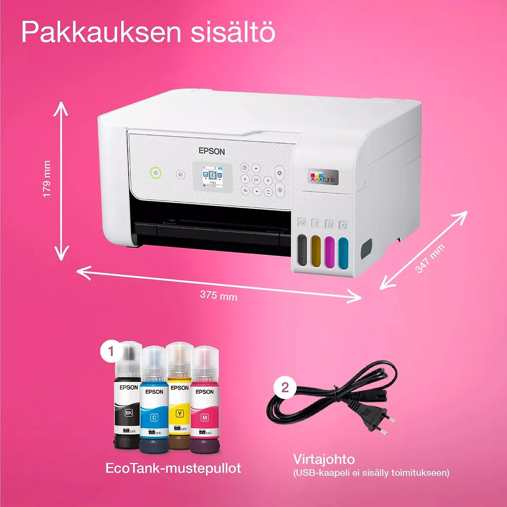Epson EcoTank ET-2876 A4-monitoimitulostin, valkoinen - Image 8