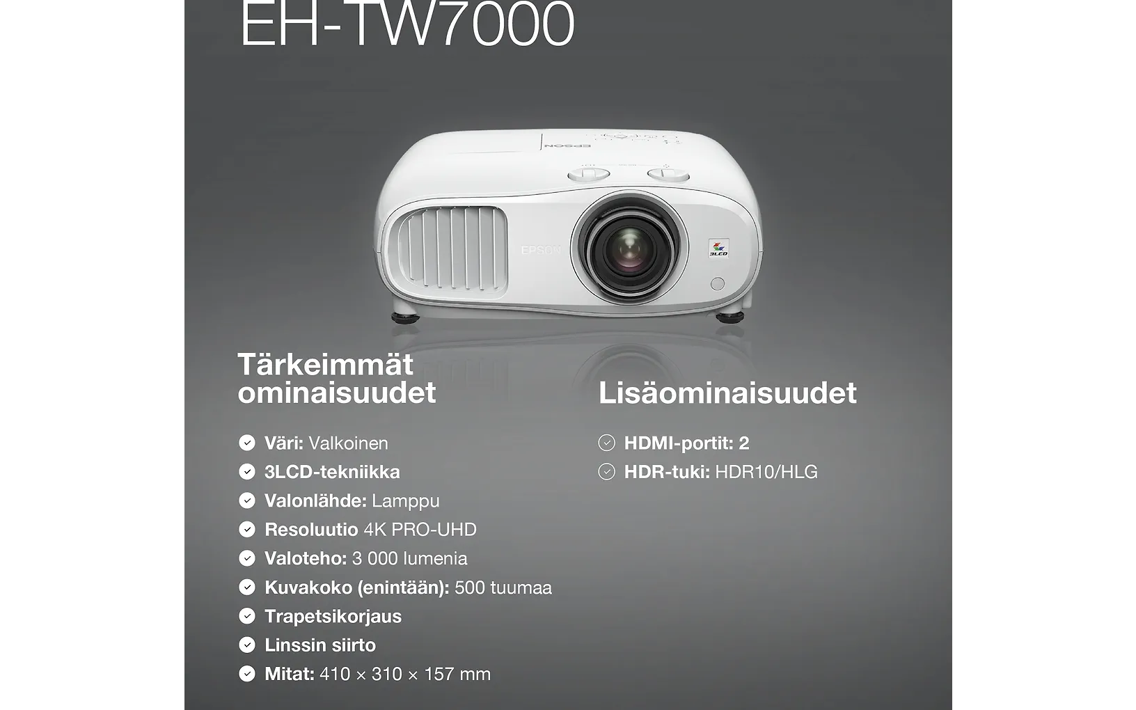 Epson EH-TW7000 4K PRO-UHD -projektori - Image 14