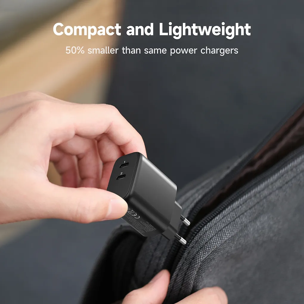 FoneKit GaN PD 65W -verkkovirtalaturi, USB-C + USB-C, musta - Image 8