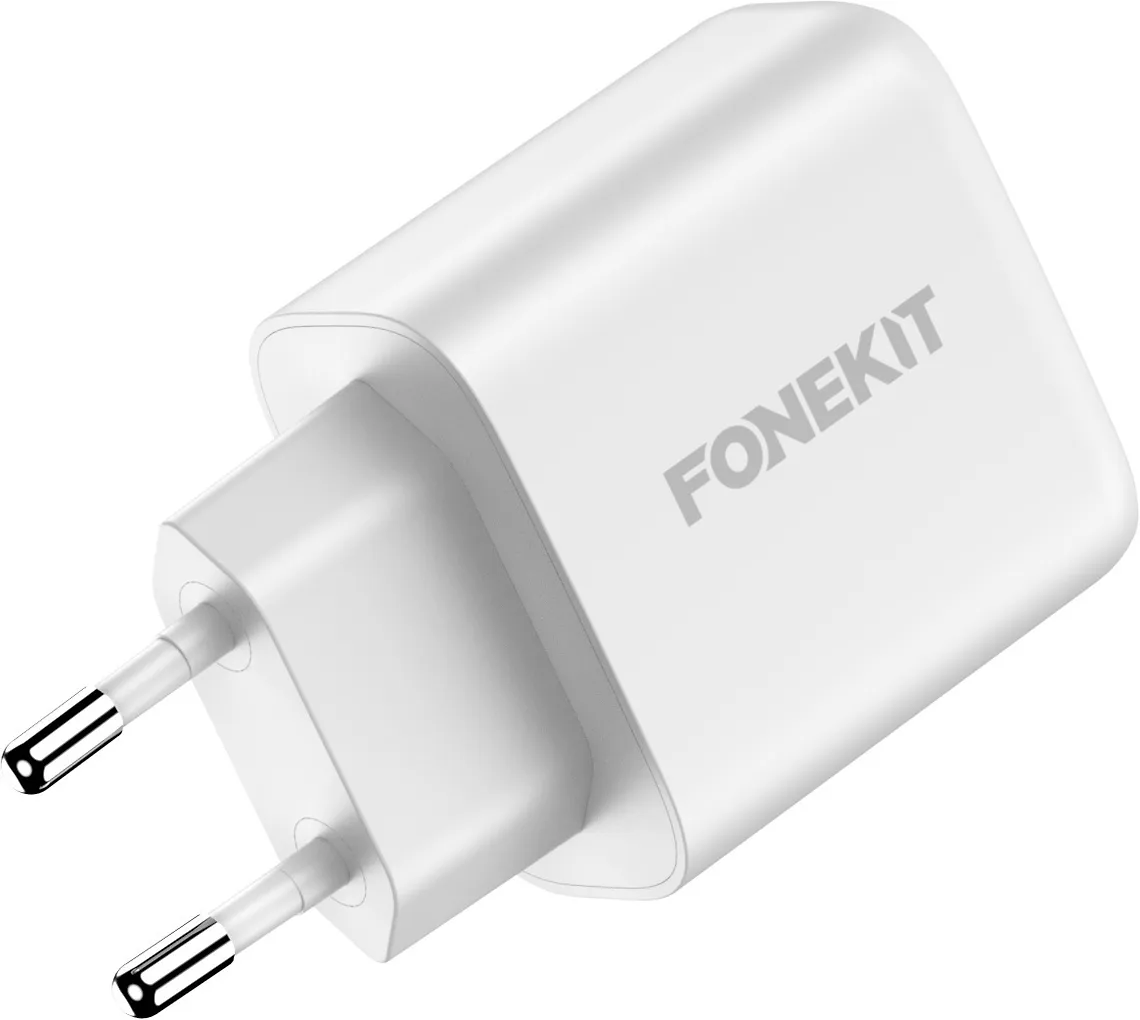 FoneKit GaN PD 65W -verkkovirtalaturi, USB-C + USB-C, valkoinen - Image 4