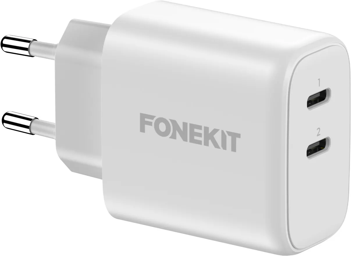 FoneKit GaN PD 65W -verkkovirtalaturi, USB-C + USB-C, valkoinen - Image 5