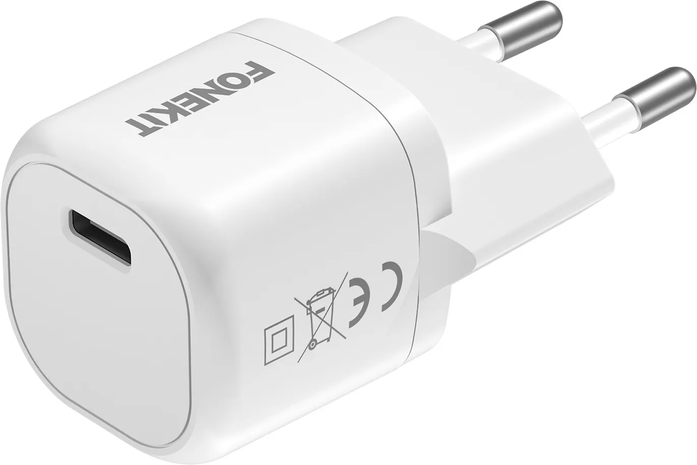 FoneKit Mini 20W -verkkovirtalaturi, USB-C, valkoinen - Image 4
