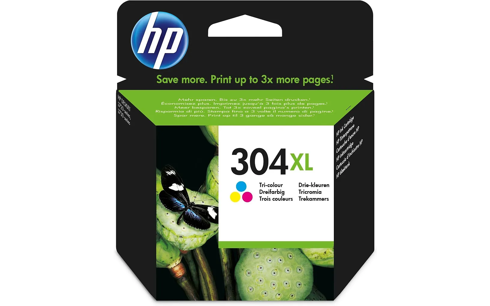 HP 304XL -mustekasetti, kolmiväri