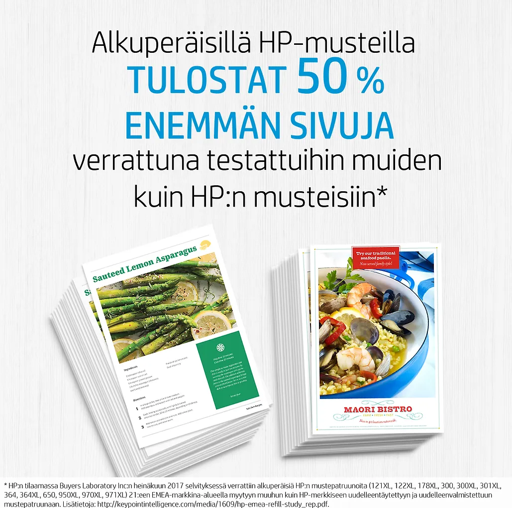HP 62 -mustekasettipakkaus, musta ja kolmiväri - Image 2