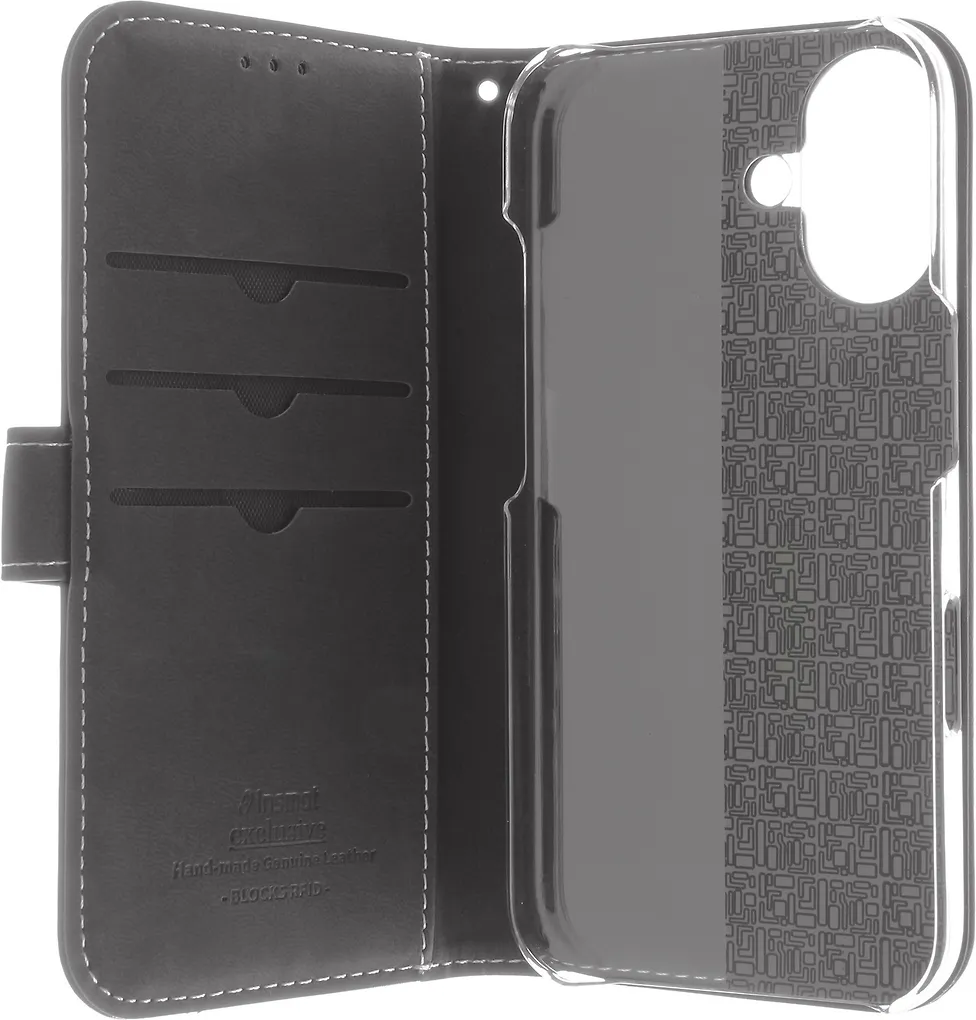 Insmat Exclusive Flip Case -lompakkokotelo, Apple iPhone 16, musta - Image 3
