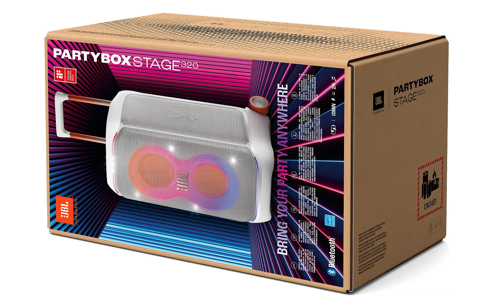 JBL PartyBox Stage 320 bilekaiutin, valkoinen - Image 10