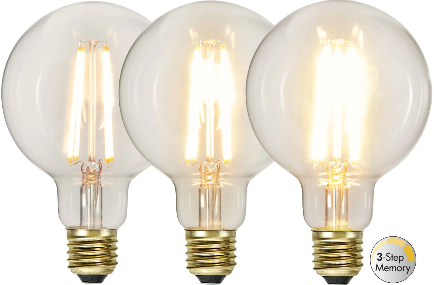 LED-lamppu E27 G95 Soft Glow 3-step memory 2100K