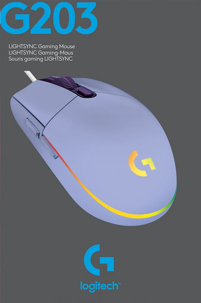 Logitech G203 Lightsync -pelihiiri, violetti - Image 6