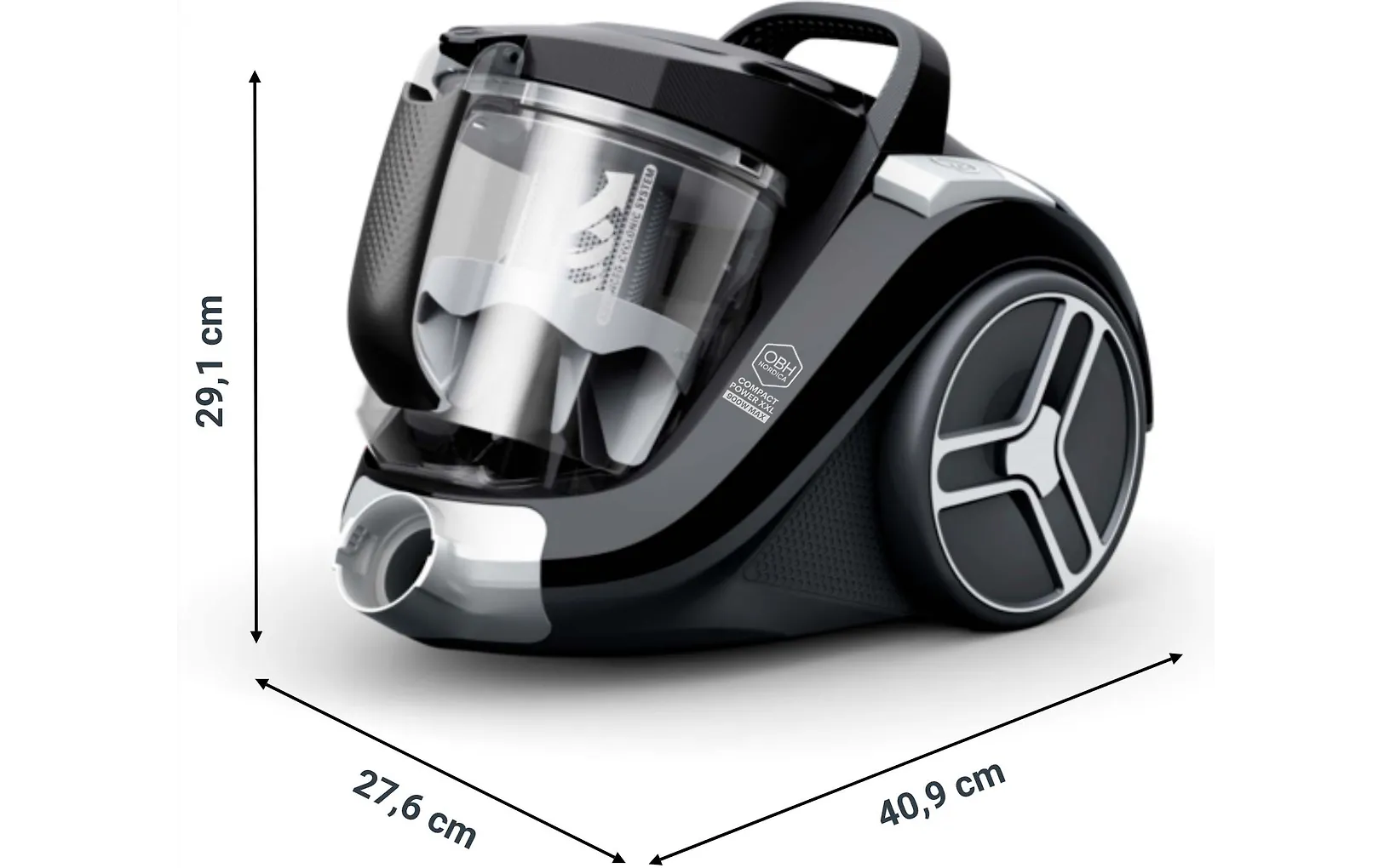 OBH Nordica Compact Power XXL Bagless -pölypussiton pölynimuri, musta Arvosana 4.1/5 perustuen 40 arvosteluun - Image 5