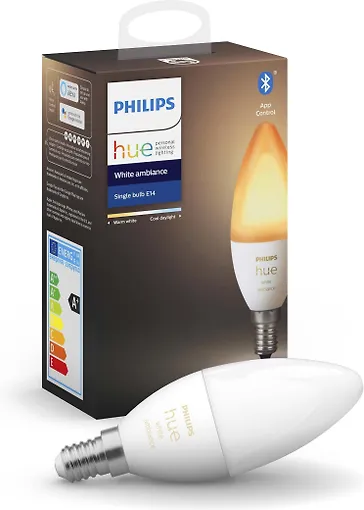 Philips Hue White Ambiance -LED-älylamppu, BT, E14, 470 lm - Image 4
