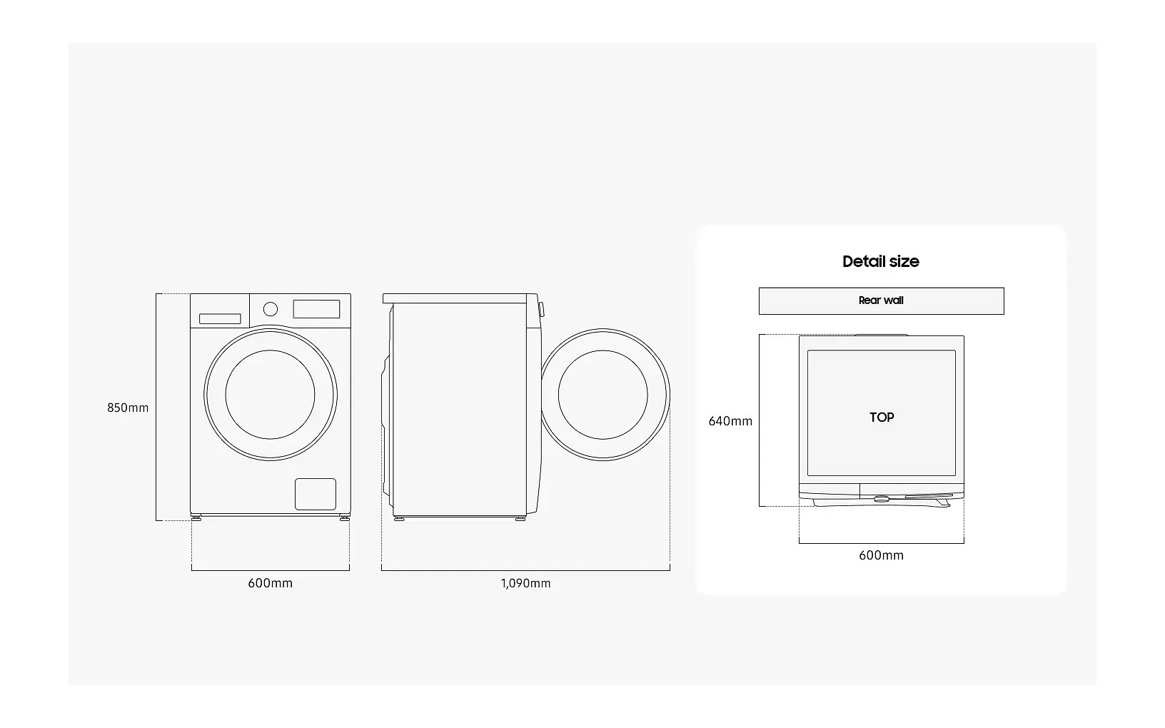 Samsung WD11DG5B15BEEE edestä täytettävä pyykinpesukone, valkoinen - Image 10