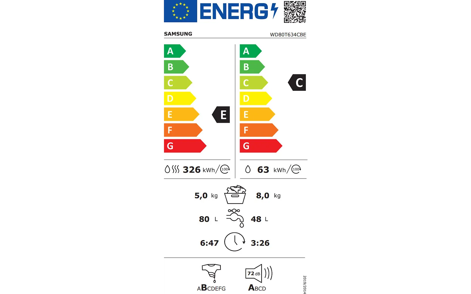 Samsung WD80T634CBE/S4 kuivaava pesukone - Image 12