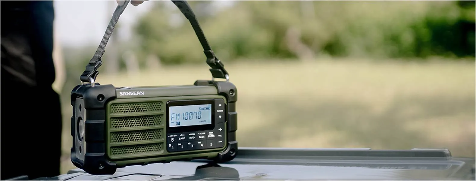 Sangean MMR-99 -ladattava FM-radio, Forest Green - Image 2