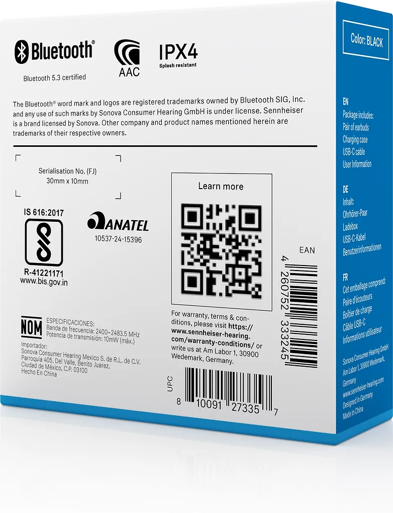 Sennheiser Accentum Open, langattomat nappikuulokkeet, musta - Image 7