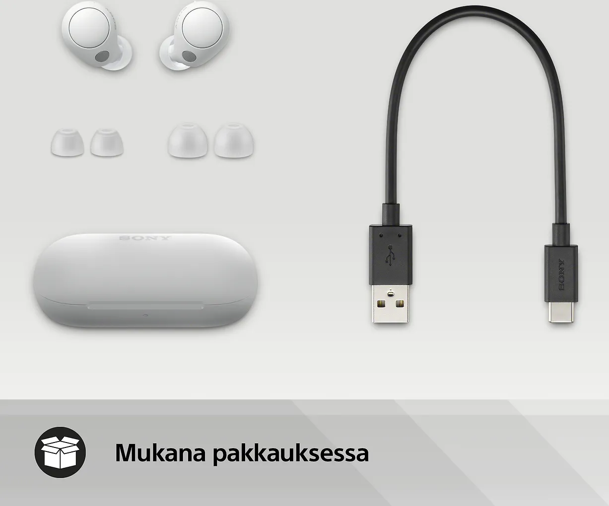 Sony WF-C700N vastamelunappikuulokkeet, valkoinen - Image 3