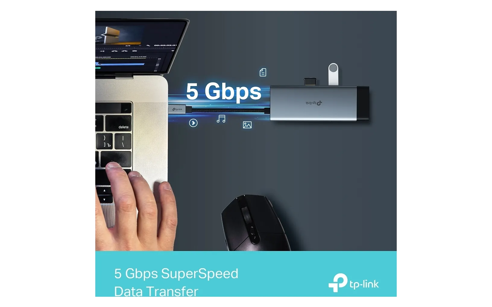 TP-LINK UH6120C 6 in 1 USB-C -Multiport ja gigabit ethernet -sovitin - Image 9