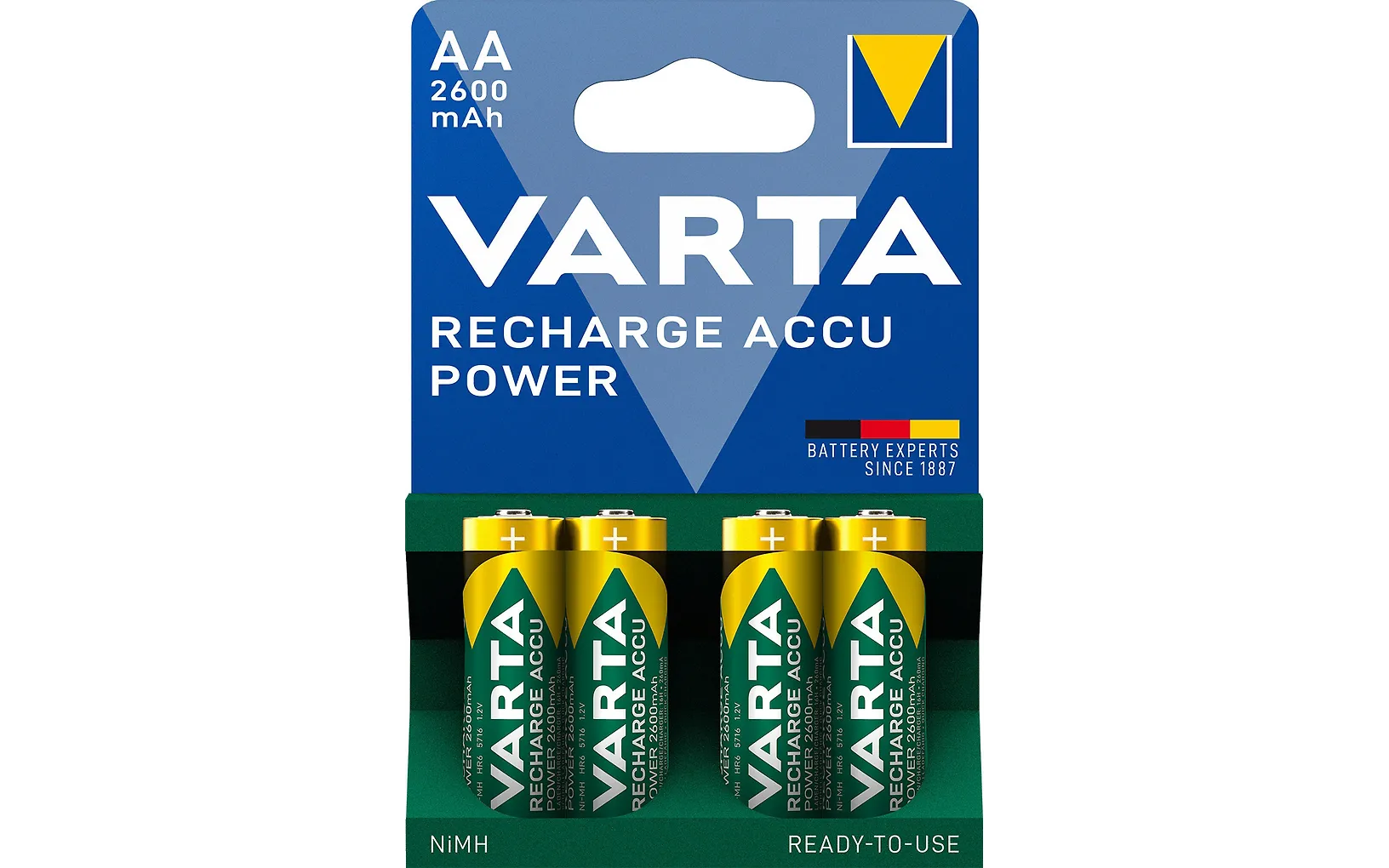 Varta Rechargeable Accu -akkuparistot, AA, 2600 mAh, 4 kpl, NiMH