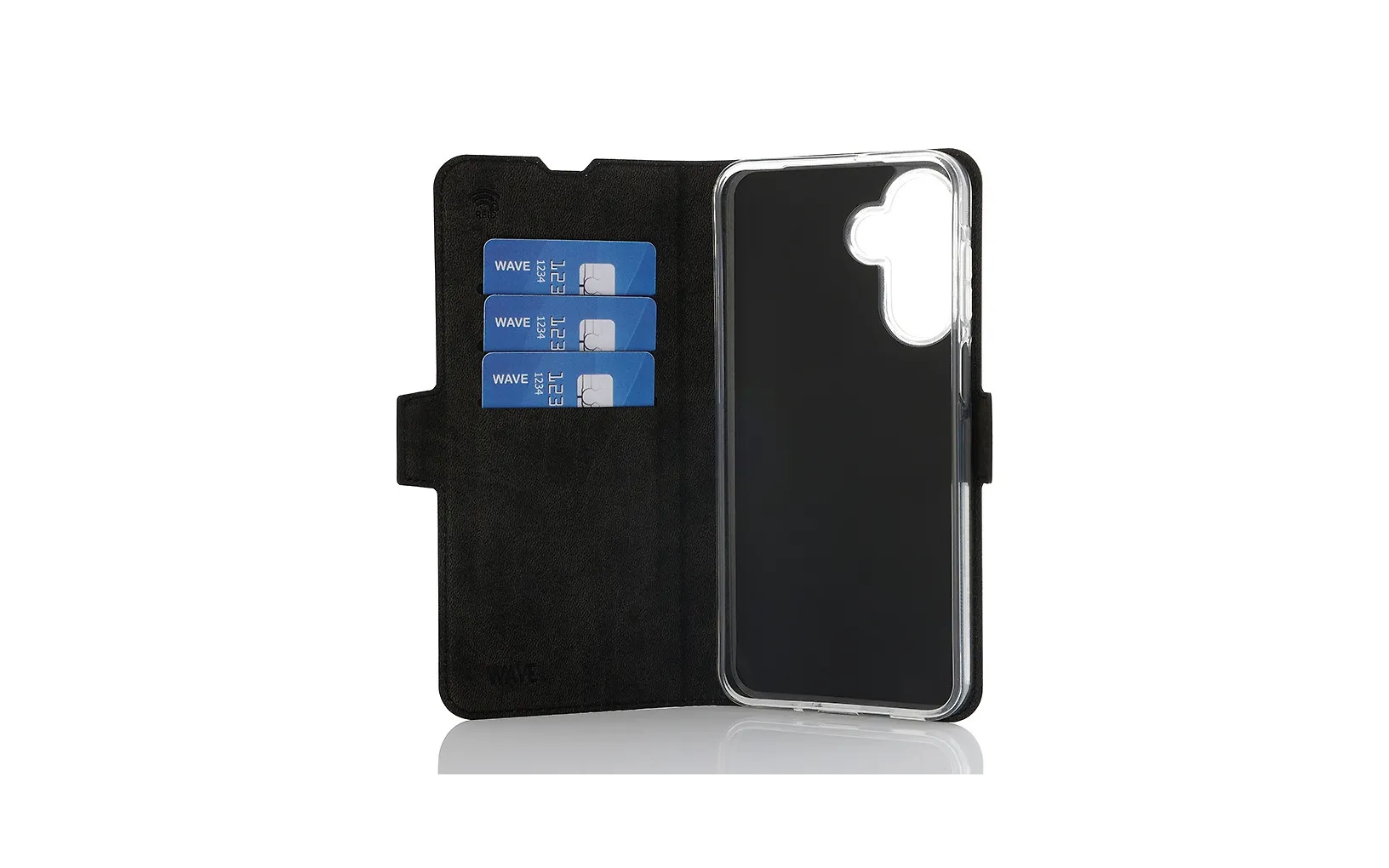 Wave Book Case suojakuori, Samsung Galaxy A17 5G / Samsung Galaxy A17 4G, musta - Image 2