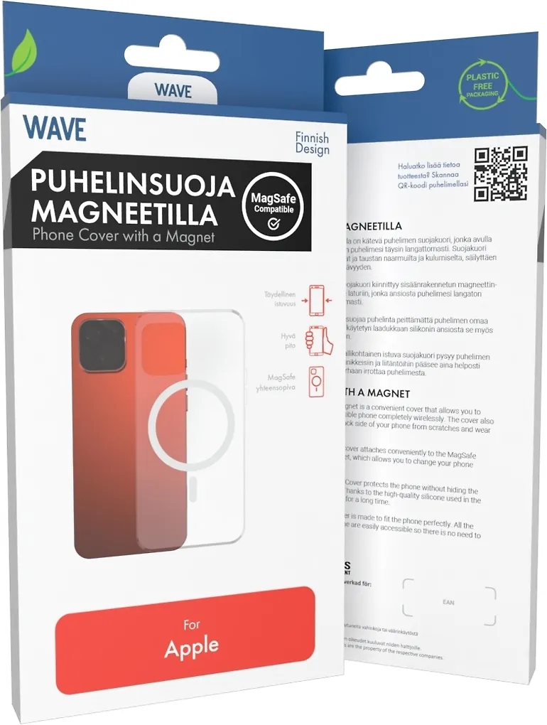 Wave MagSafe-yhteensopiva suojakuori, iPhone 13, läpinäkyvä